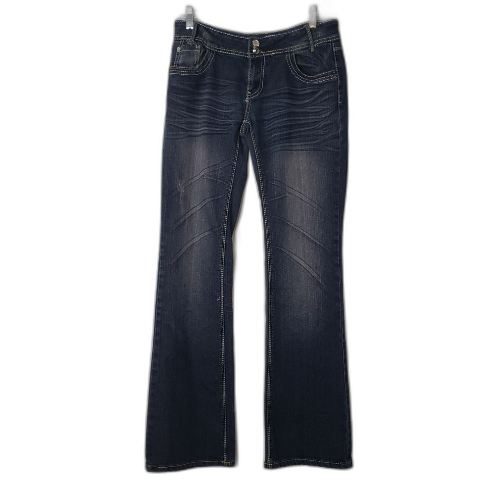 Eighty Eight Bootcut Denim Jeans with Button Flap Back Pockets Juniors Size 7